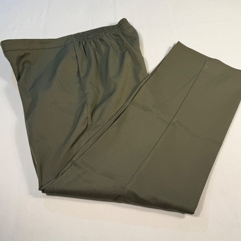 Alfred Dunner Women's Olive Green Elastic‎ Waist Pants Size 12